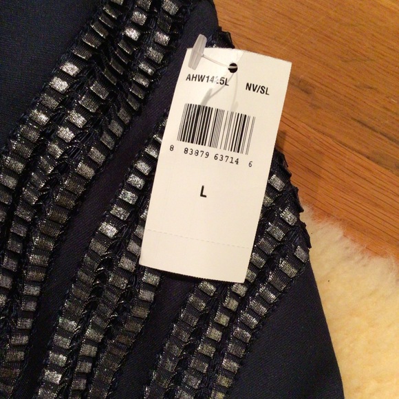 Tadashi Shoji boat neck silver threaded gown - Picture 8 of 14